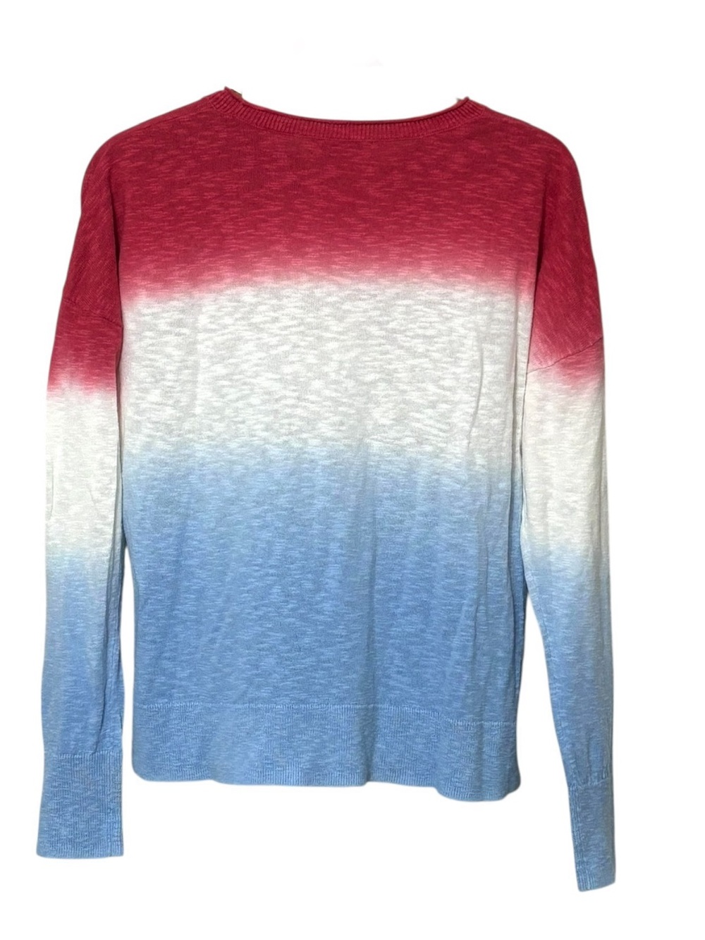 Vineyard Vines Ombre Patriotic Linen Sweater Red White Blue Womens Size Small - Picture 2 of 5